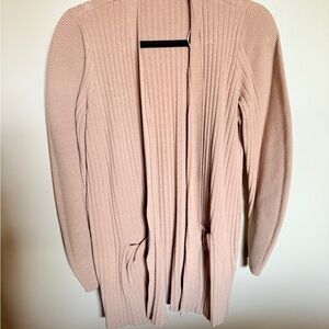 Women's Ribbed Open Front Cardigan - Tan